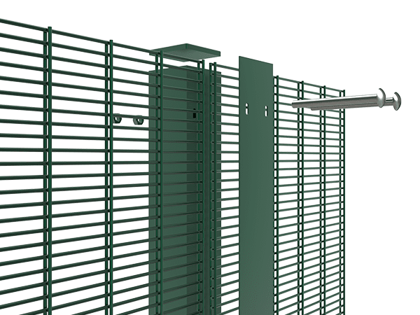 358 security fence mesh close-up, 76.2x12.7mm openings, welded joint detail