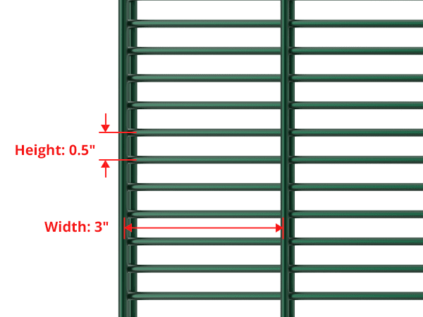 358 security wire fence, anti-climb mesh 76.2x12.7mm, ABX Metal