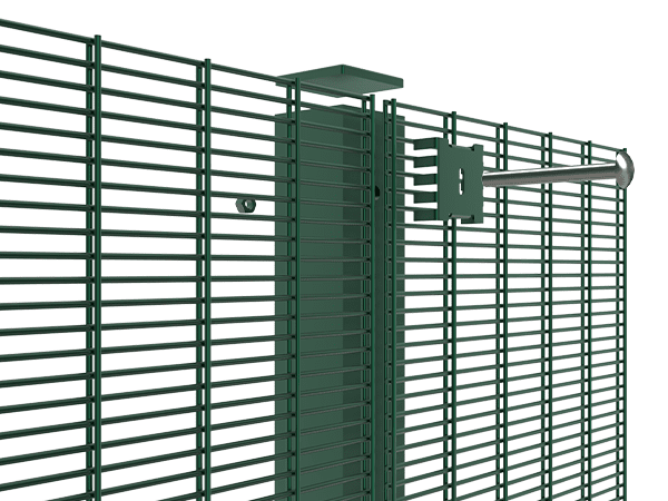 358 security fence mesh close-up, 76.2x12.7mm openings, welded joint detail