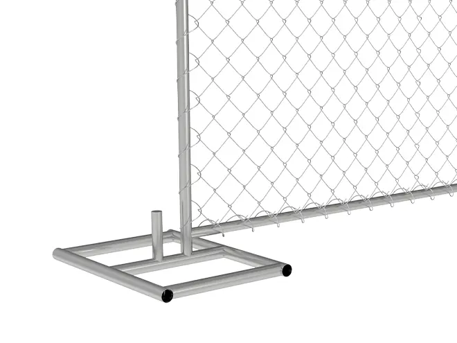 Steel clamp connection detail on America temporary fence with galvanized chain link mesh