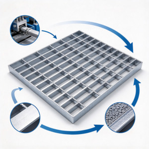 Galvanized steel grating