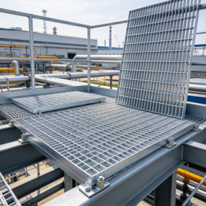 Galvanized steel grating panels