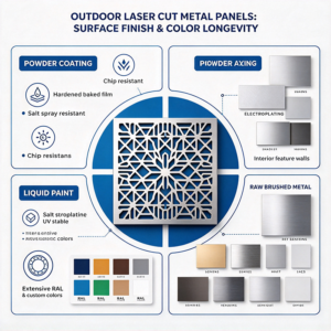 Surface finish of laser cut metal panels